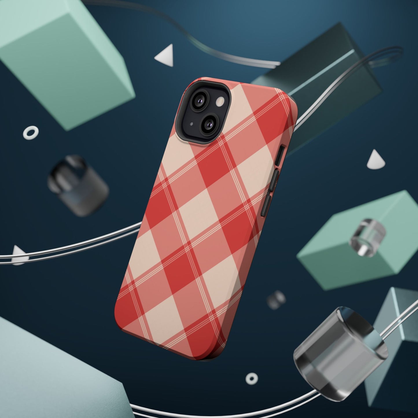 Crimson Crosshatch MagSafe iPhone Case - BOGO Cases