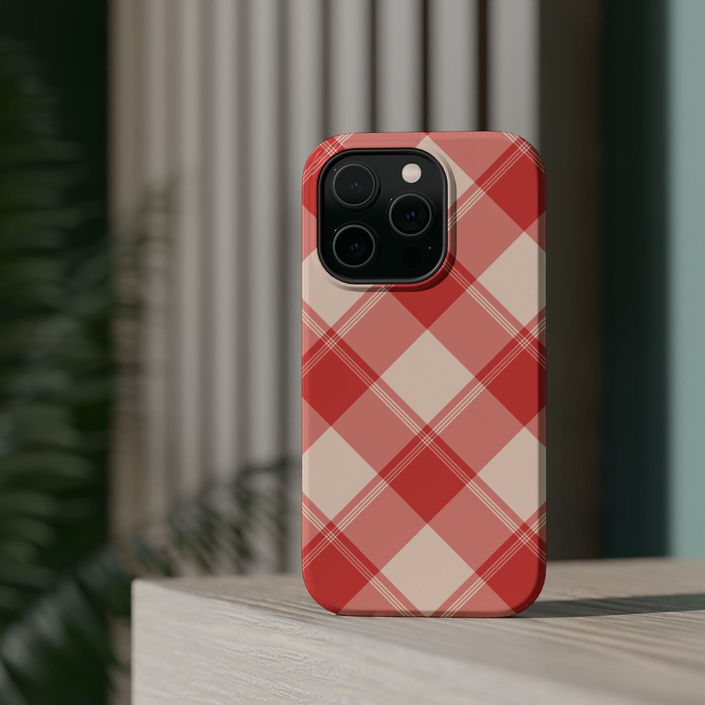Crimson Crosshatch MagSafe iPhone Case - BOGO Cases
