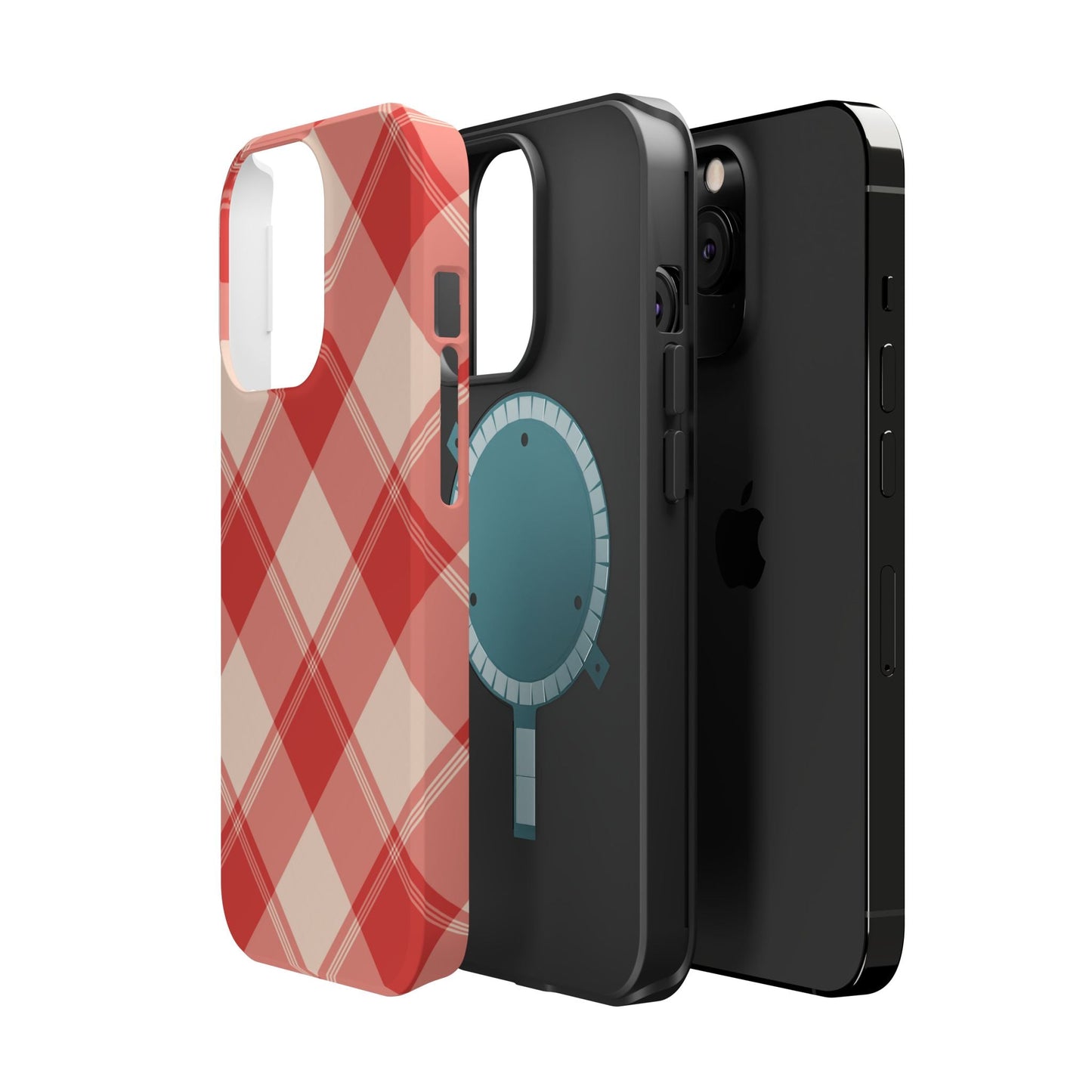 Crimson Crosshatch MagSafe iPhone Case - BOGO Cases