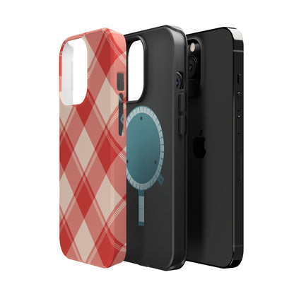 Crimson Crosshatch MagSafe iPhone Case - BOGO Cases