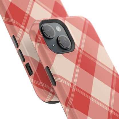 Crimson Crosshatch MagSafe iPhone Case - BOGO Cases