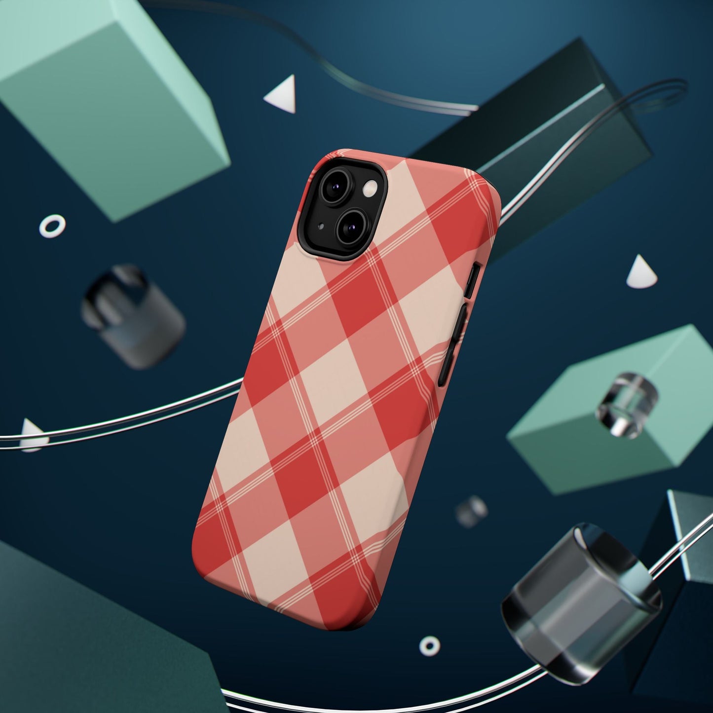Crimson Crosshatch MagSafe iPhone Case - BOGO Cases