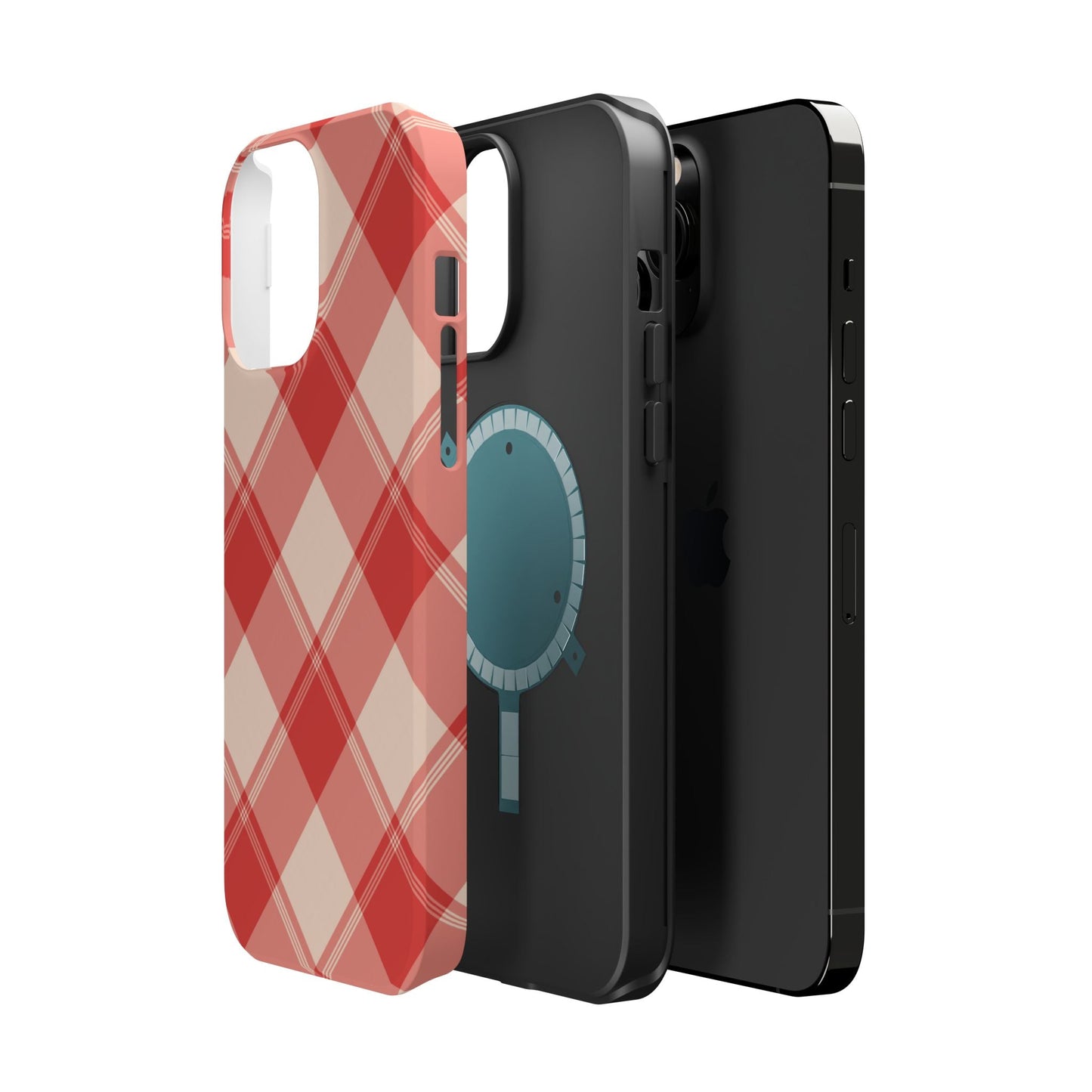 Crimson Crosshatch MagSafe iPhone Case - BOGO Cases