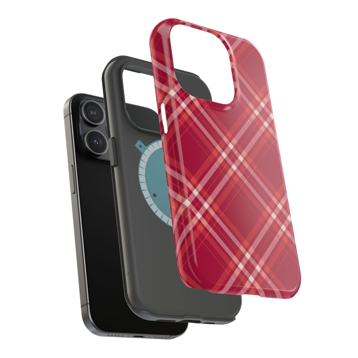 Crimson Crosshatch MagSafe iPhone Case - BOGO Cases