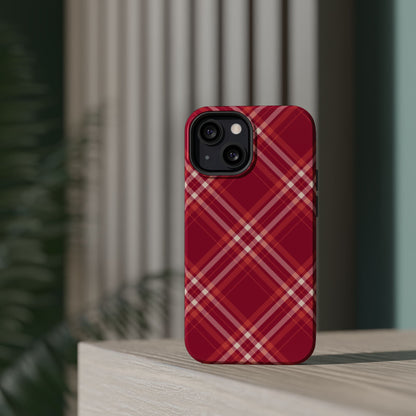 Crimson Crosshatch MagSafe iPhone Case - BOGO Cases