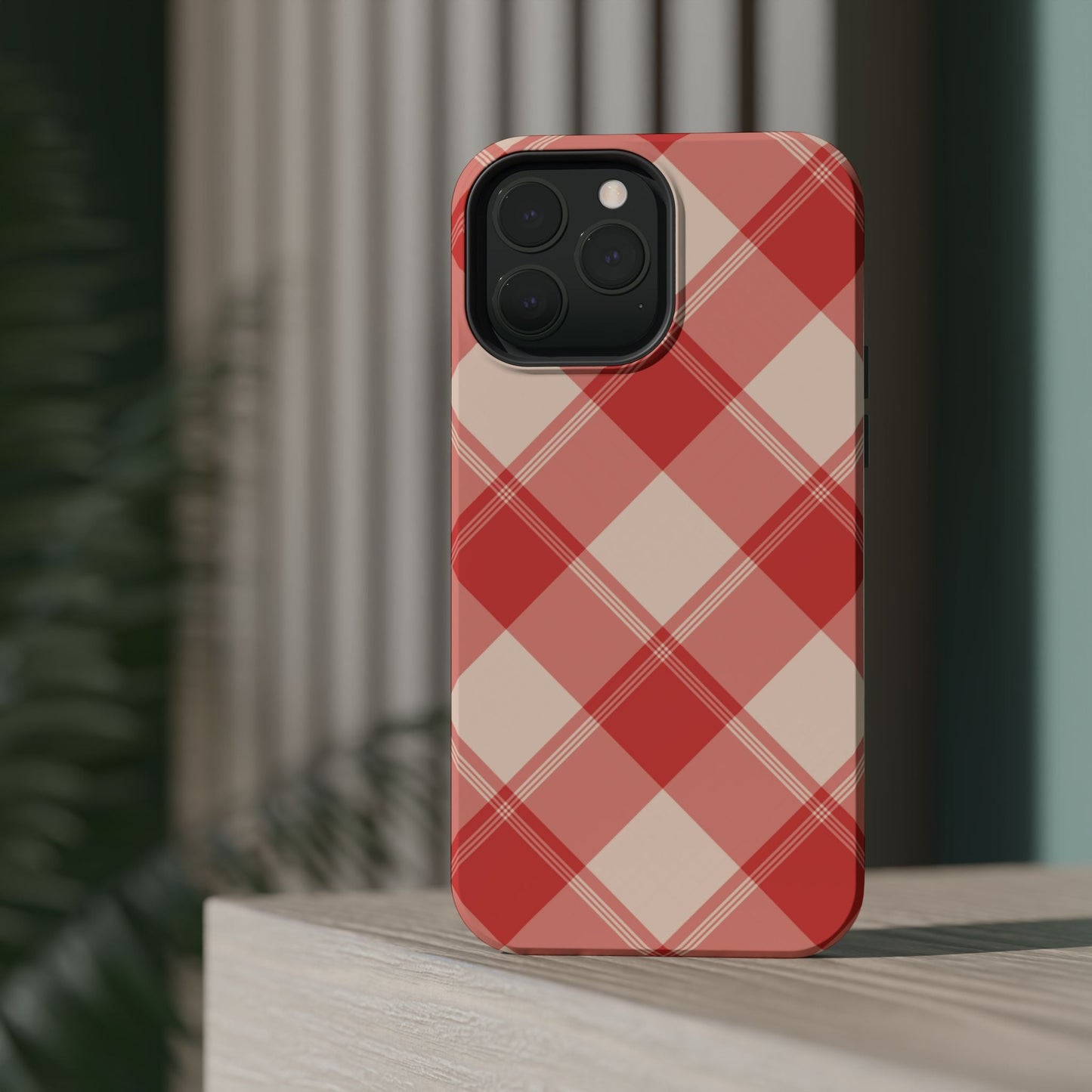 Crimson Crosshatch MagSafe iPhone Case - BOGO Cases