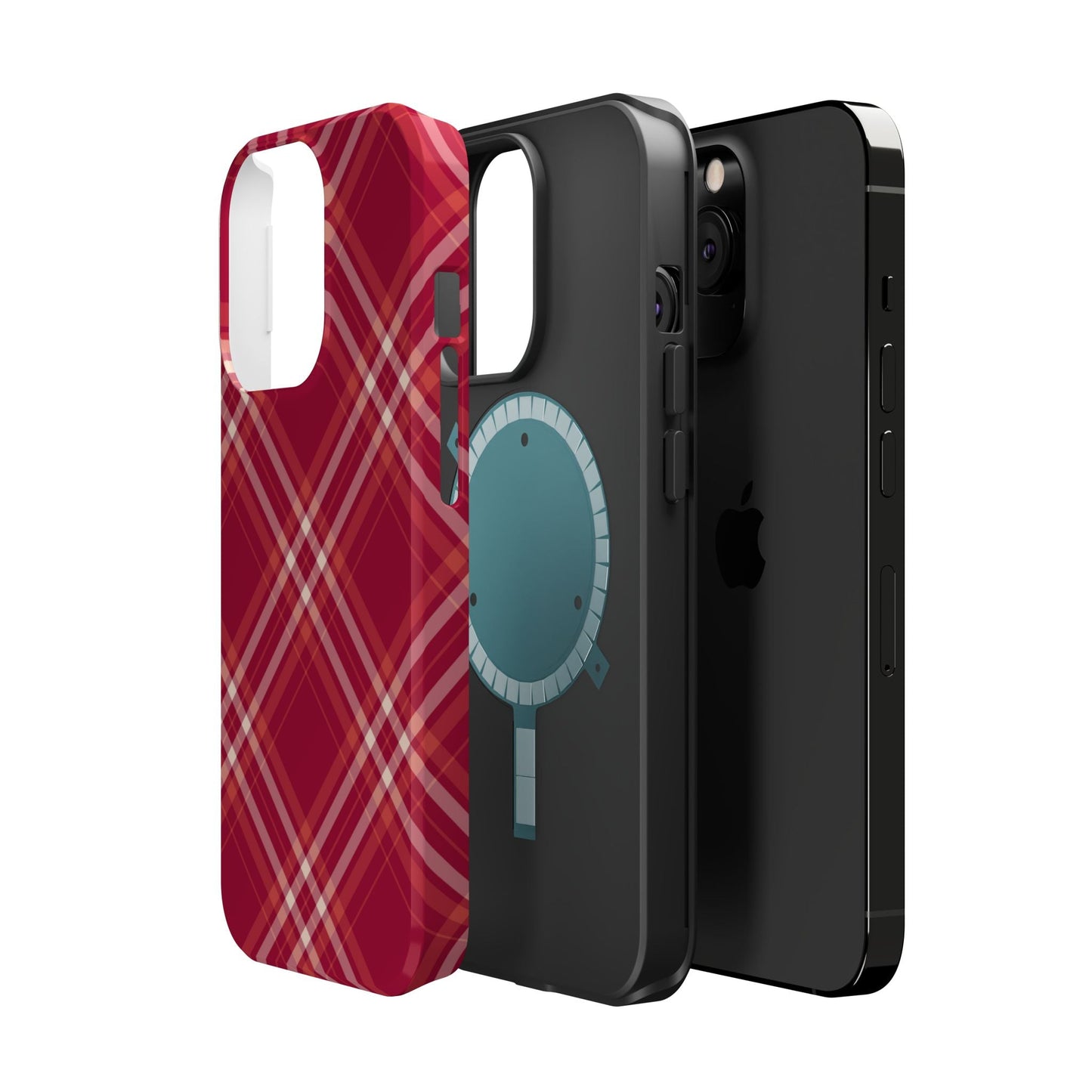 Crimson Crosshatch MagSafe iPhone Case - BOGO Cases