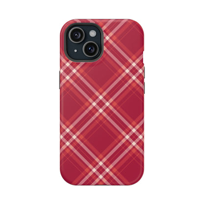 Crimson Crosshatch MagSafe iPhone Case - BOGO Cases