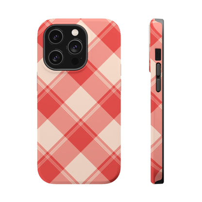 Crimson Crosshatch MagSafe iPhone Case - BOGO Cases