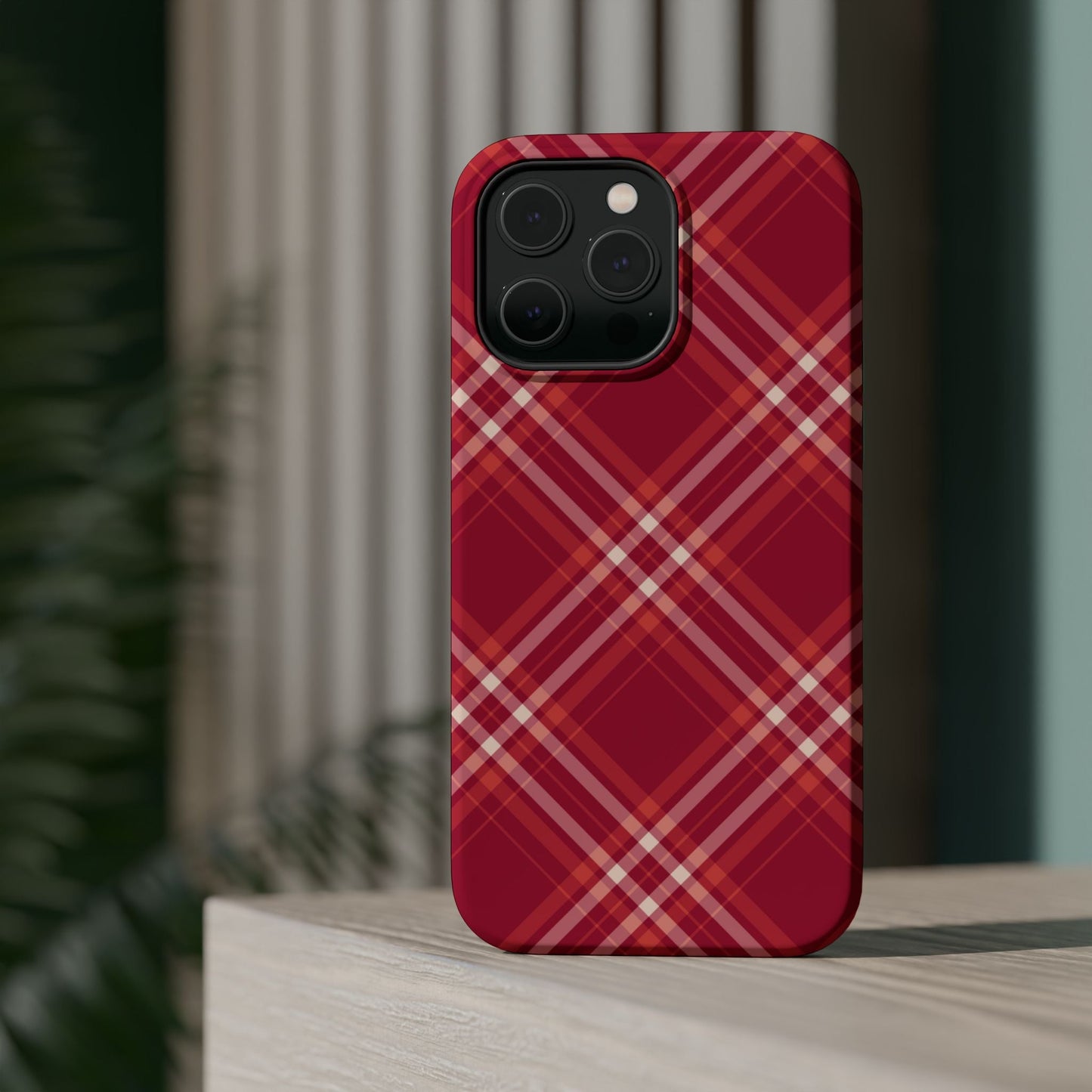 Crimson Crosshatch MagSafe iPhone Case - BOGO Cases