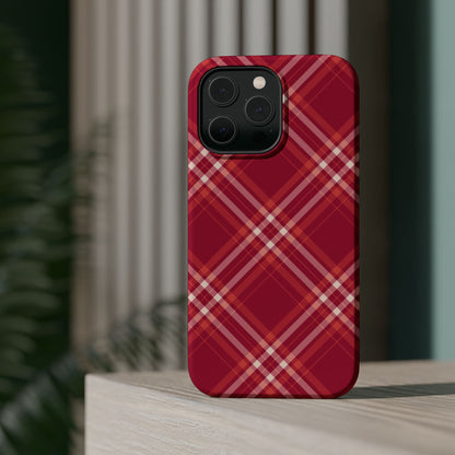 Crimson Crosshatch MagSafe iPhone Case - BOGO Cases