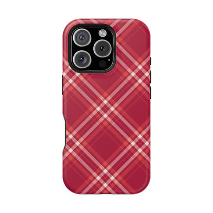 Crimson Crosshatch MagSafe iPhone Case - BOGO Cases