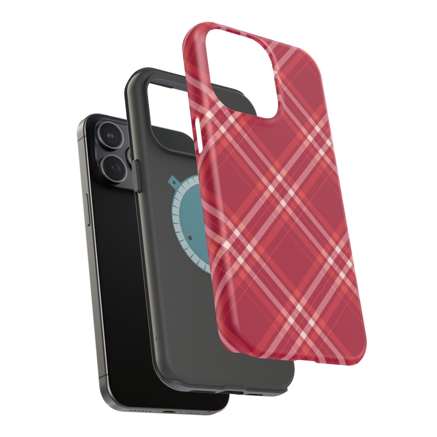 Crimson Crosshatch MagSafe iPhone Case - BOGO Cases