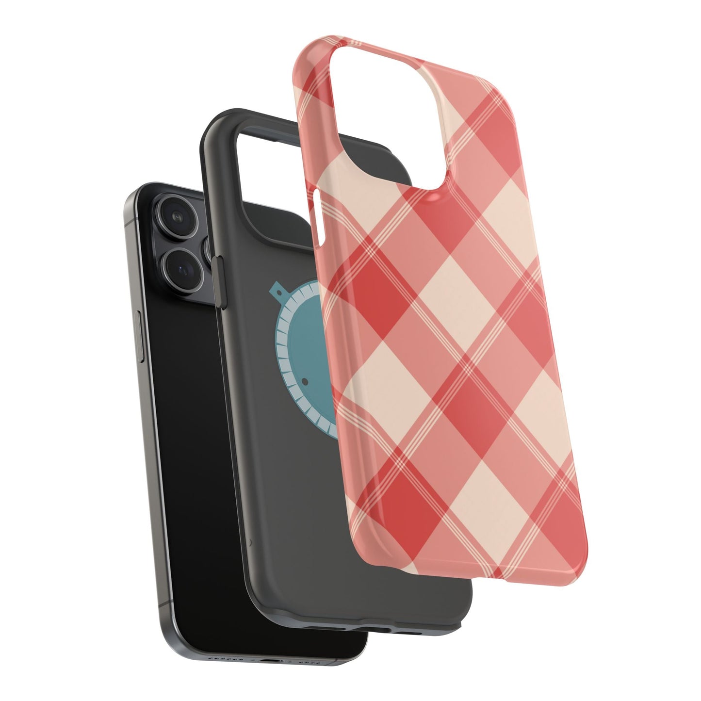 Crimson Crosshatch MagSafe iPhone Case - BOGO Cases