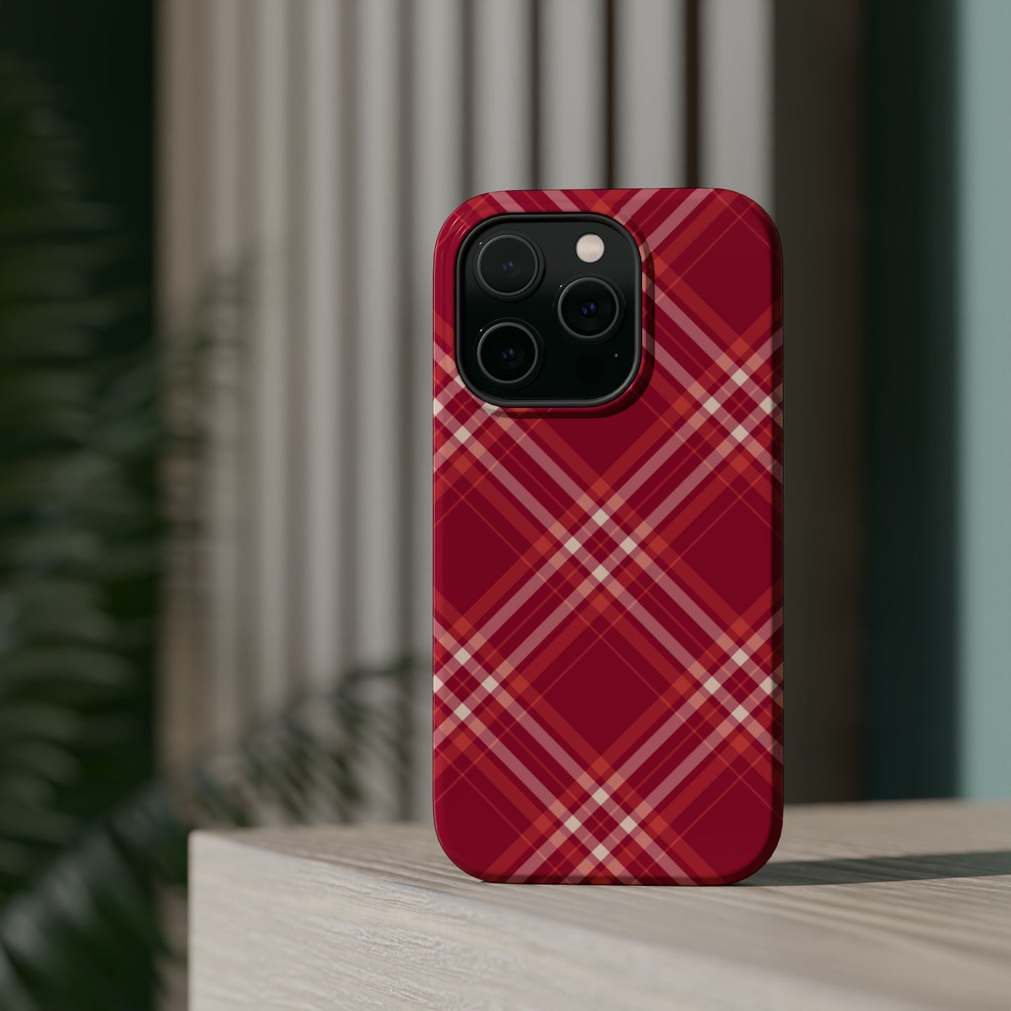 Crimson Crosshatch MagSafe iPhone Case - BOGO Cases