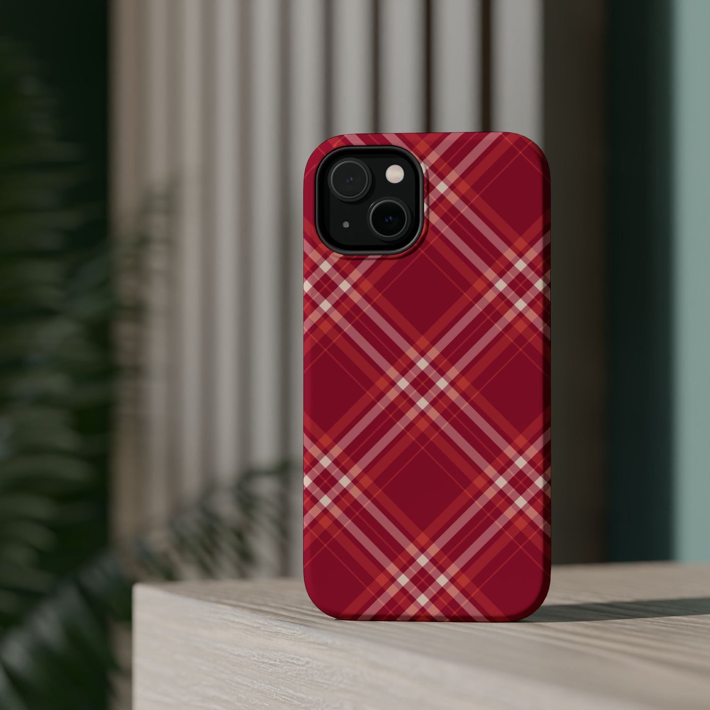 Crimson Crosshatch MagSafe iPhone Case - BOGO Cases