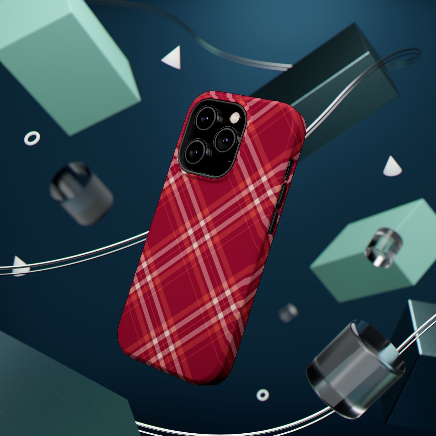 Crimson Crosshatch MagSafe iPhone Case - BOGO Cases