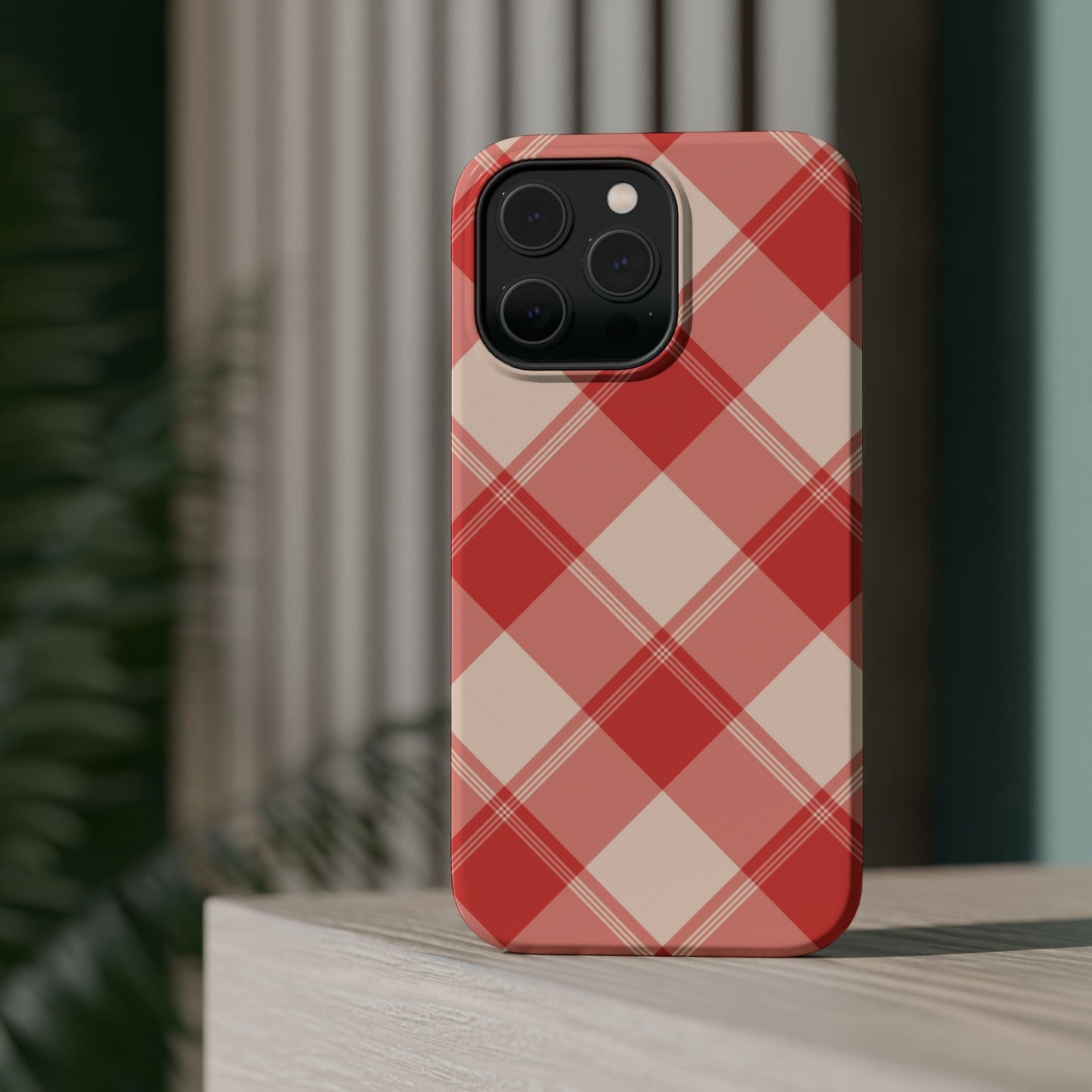 Crimson Crosshatch MagSafe iPhone Case - BOGO Cases