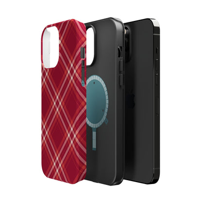 Crimson Crosshatch MagSafe iPhone Case - BOGO Cases