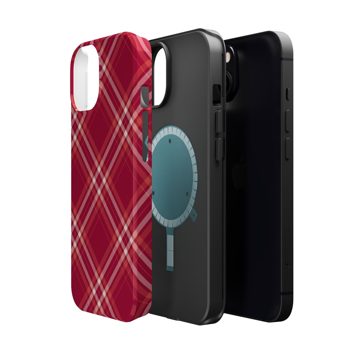 Crimson Crosshatch MagSafe iPhone Case - BOGO Cases