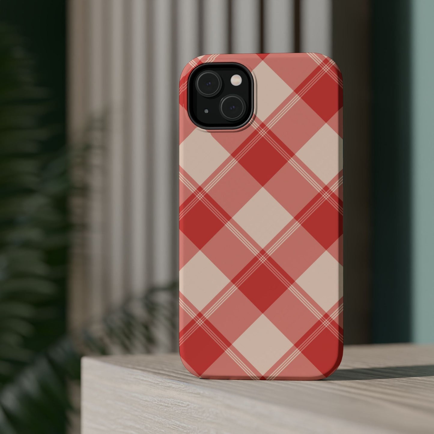 Crimson Crosshatch MagSafe iPhone Case - BOGO Cases