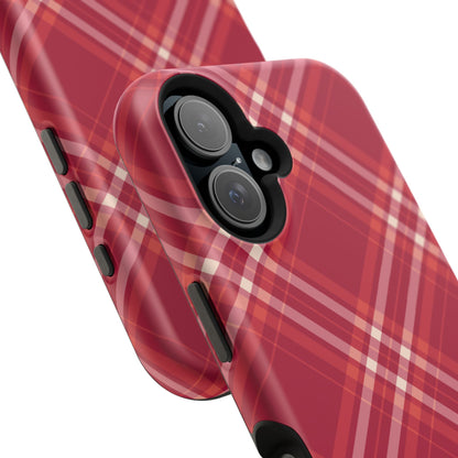 Crimson Crosshatch MagSafe iPhone Case - BOGO Cases