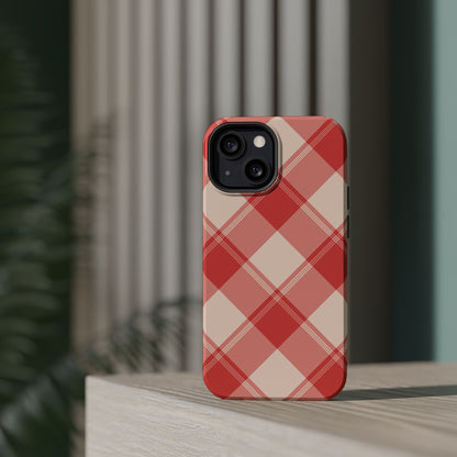 Crimson Crosshatch MagSafe iPhone Case - BOGO Cases
