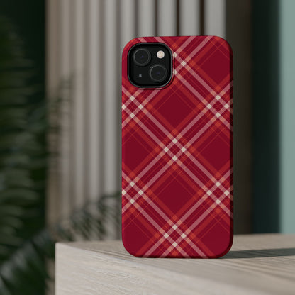 Crimson Crosshatch MagSafe iPhone Case - BOGO Cases