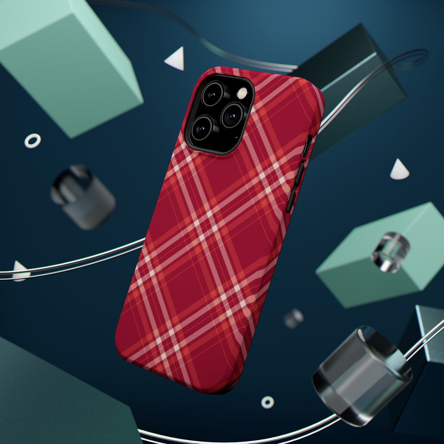 Crimson Crosshatch MagSafe iPhone Case - BOGO Cases