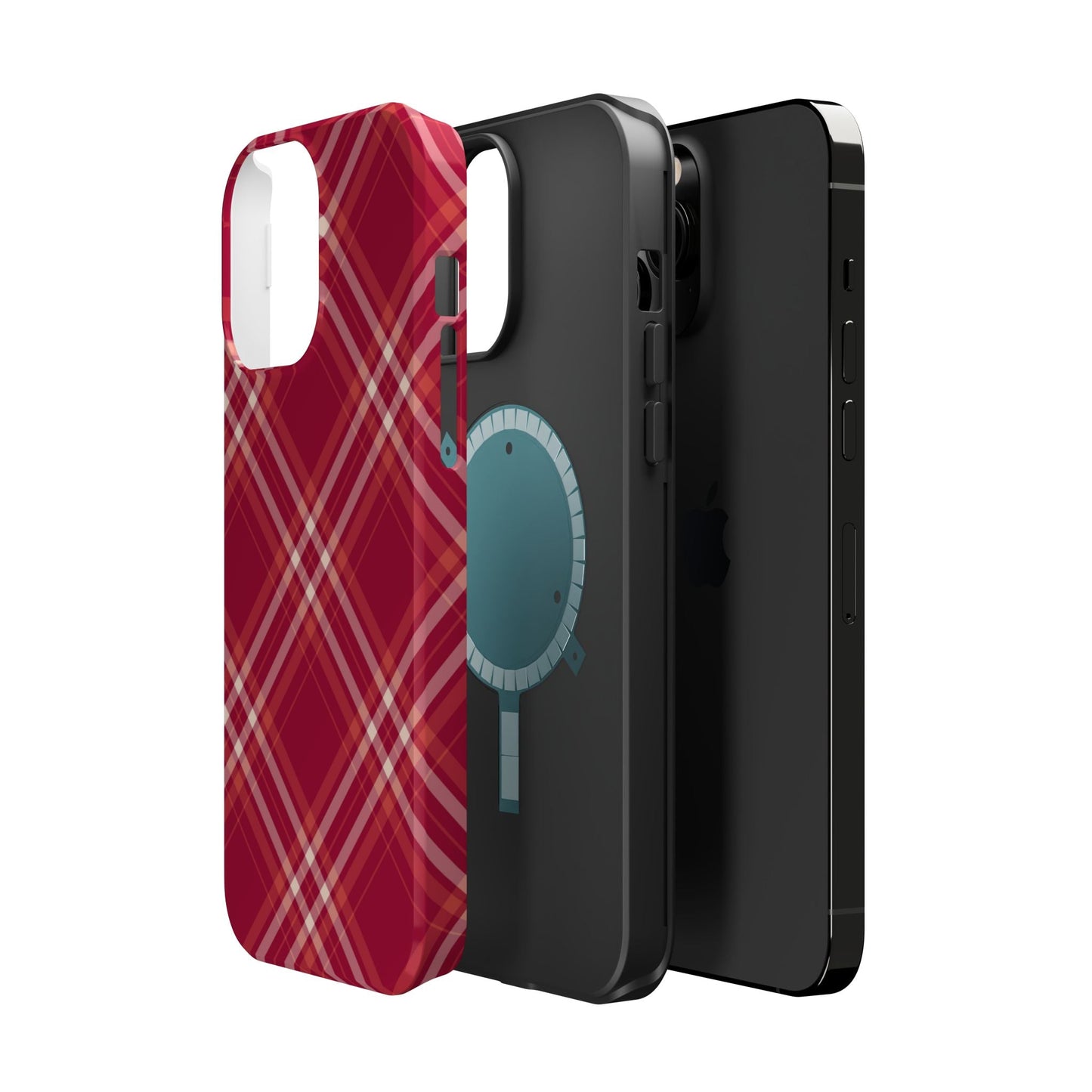 Crimson Crosshatch MagSafe iPhone Case - BOGO Cases