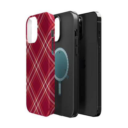 Crimson Crosshatch MagSafe iPhone Case - BOGO Cases