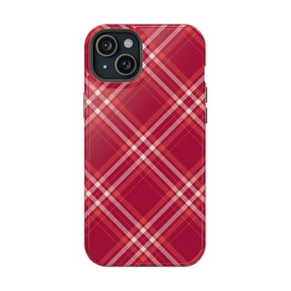 Crimson Crosshatch MagSafe iPhone Case - BOGO Cases