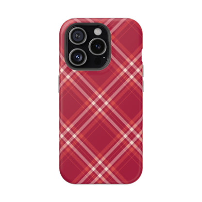 Crimson Crosshatch MagSafe iPhone Case - BOGO Cases
