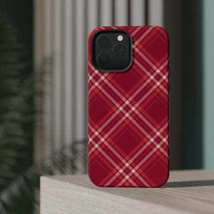 Crimson Crosshatch MagSafe iPhone Case - BOGO Cases
