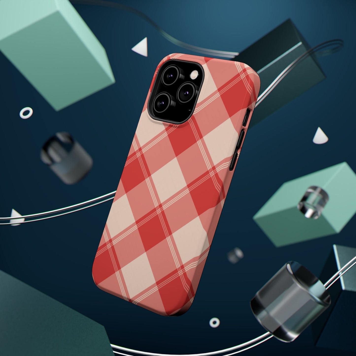 Crimson Crosshatch MagSafe iPhone Case - BOGO Cases