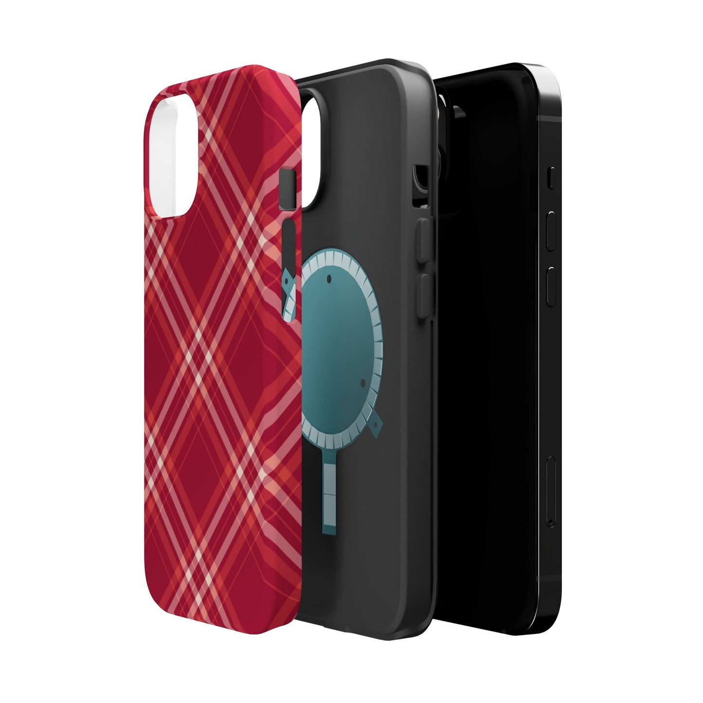Crimson Crosshatch MagSafe iPhone Case - BOGO Cases
