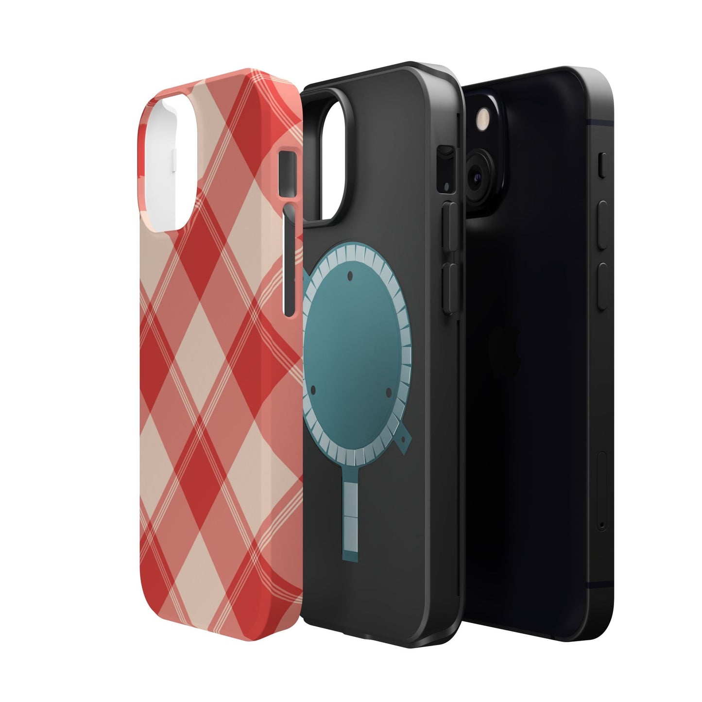 Crimson Crosshatch MagSafe iPhone Case - BOGO Cases