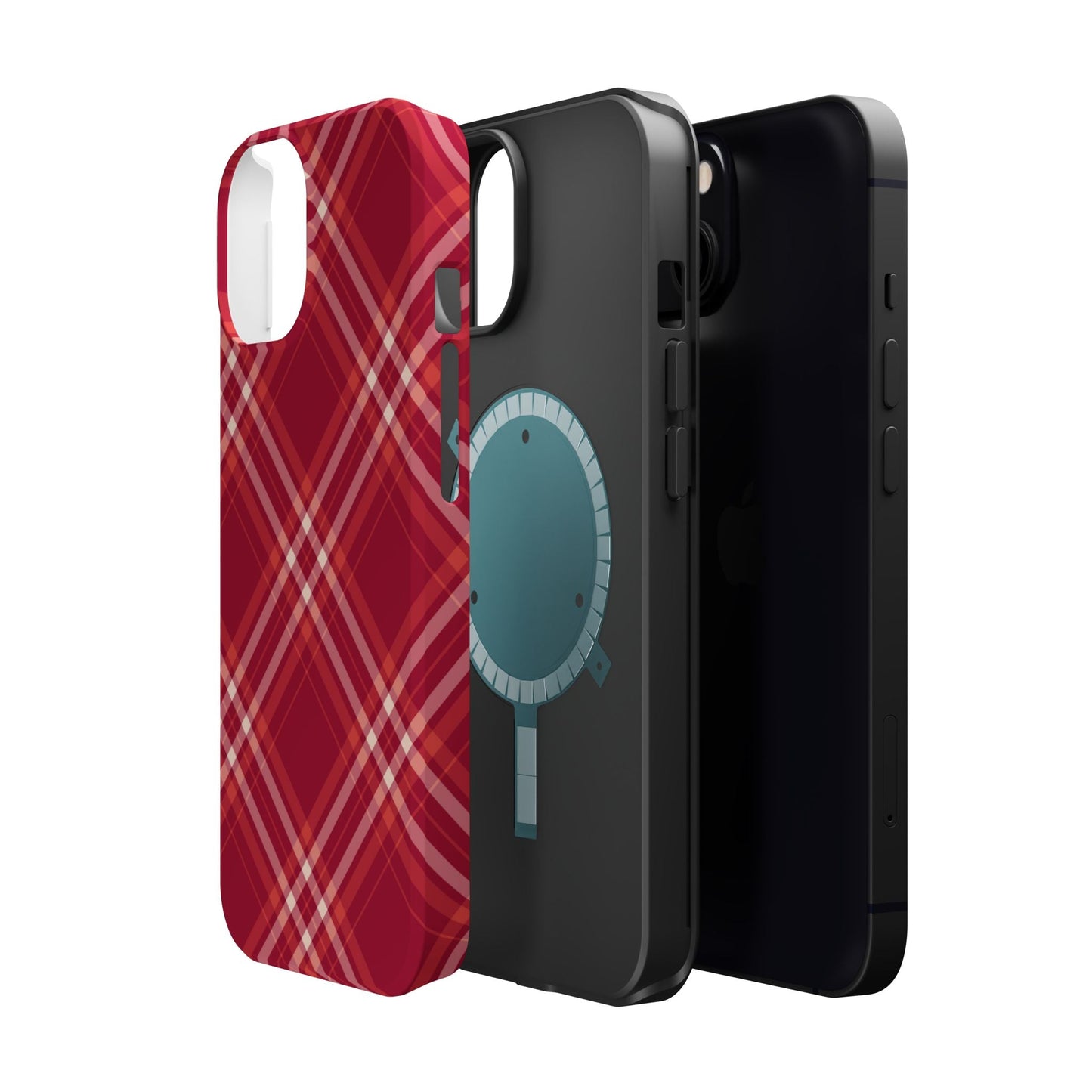 Crimson Crosshatch MagSafe iPhone Case - BOGO Cases