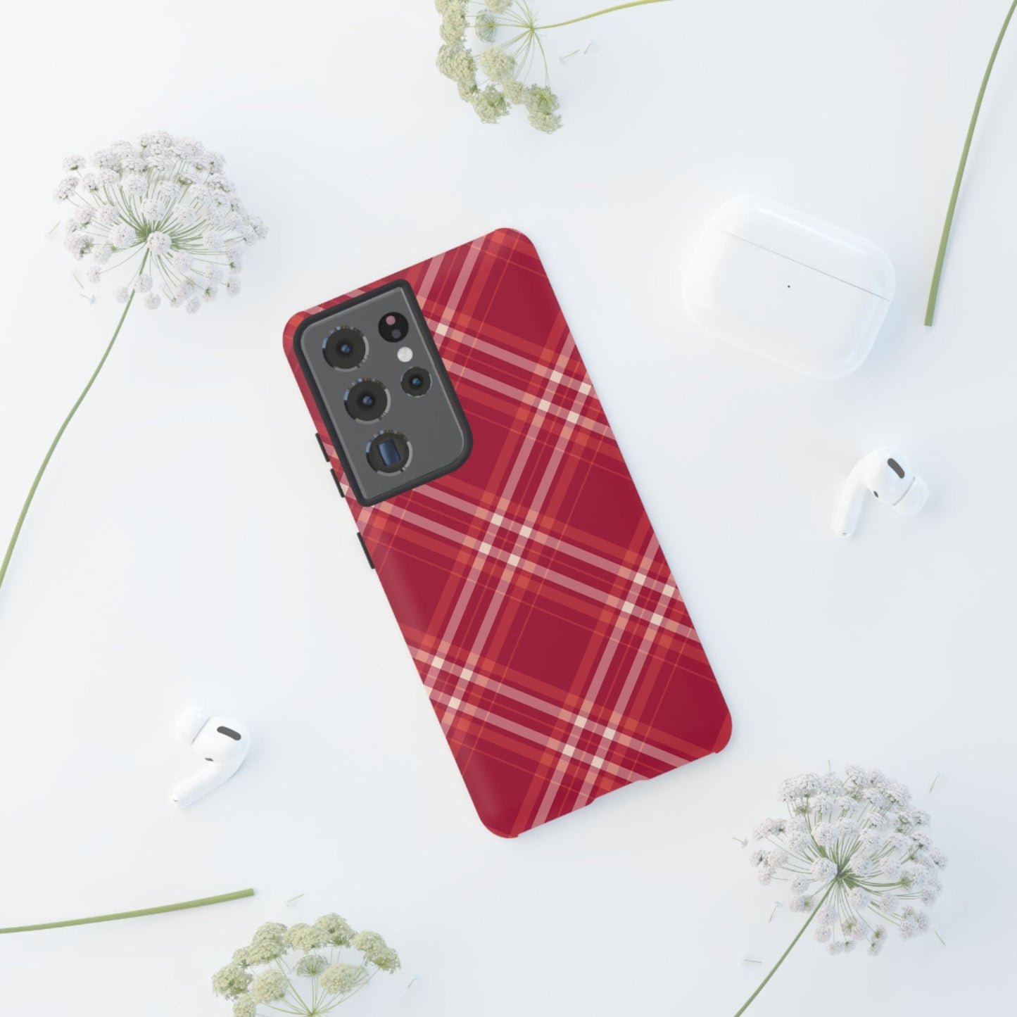 Crimson Crosshatch Samsung Galaxy Case - BOGO Cases