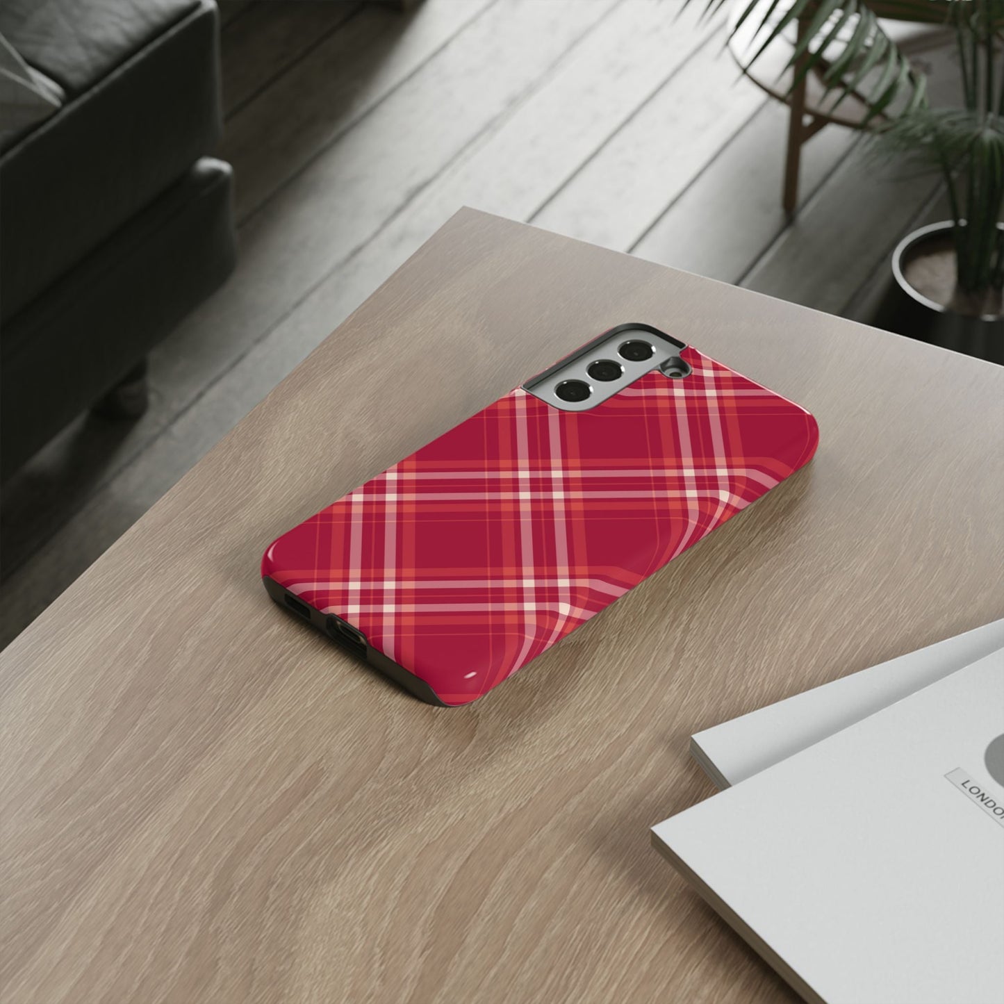 Crimson Crosshatch Samsung Galaxy Case - BOGO Cases