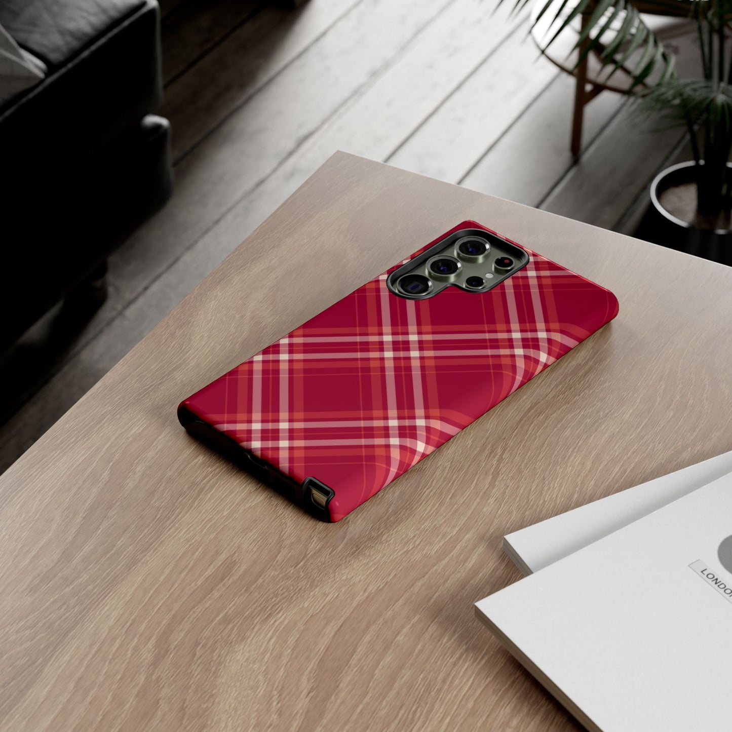 Crimson Crosshatch Samsung Galaxy Case - BOGO Cases