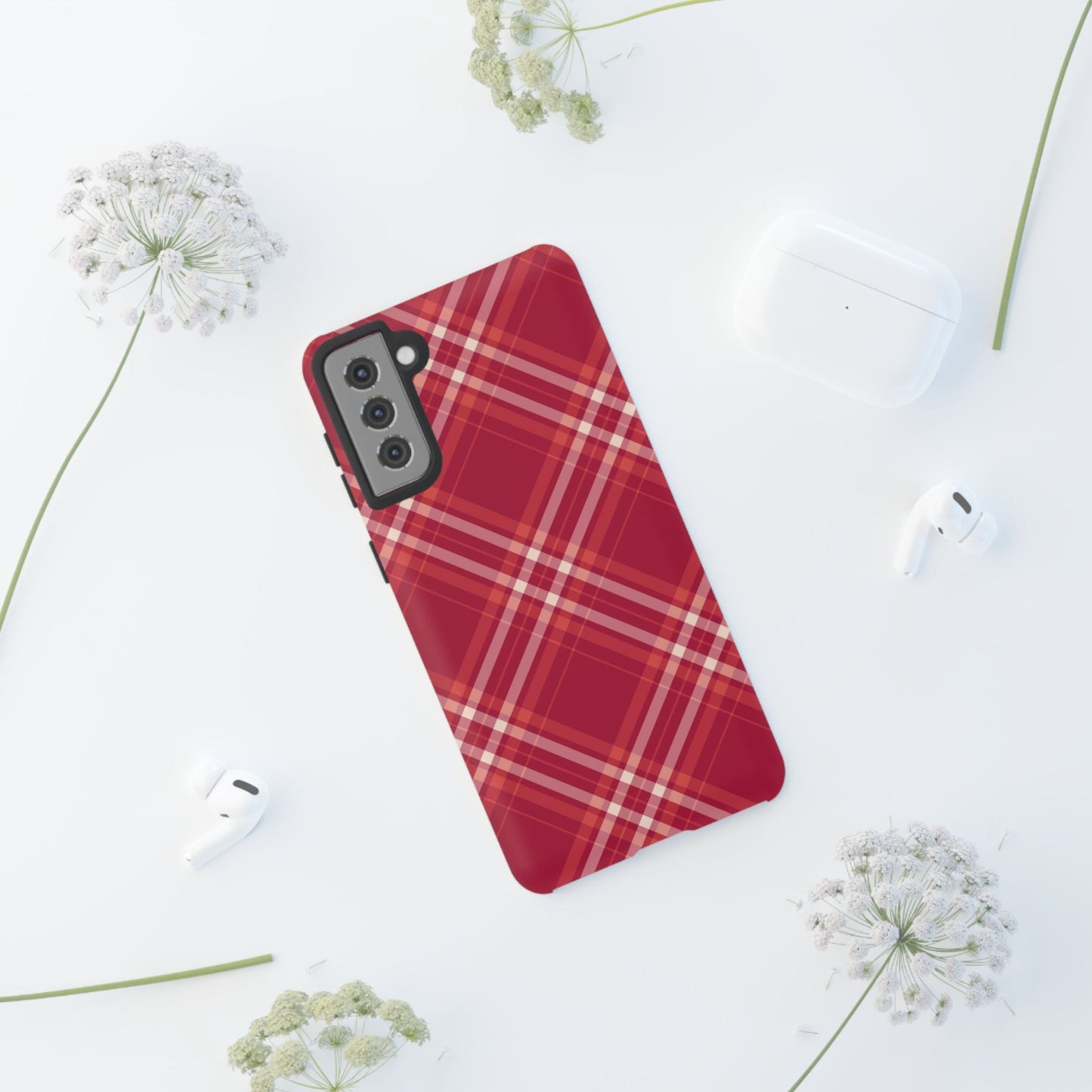 Crimson Crosshatch Samsung Galaxy Case - BOGO Cases