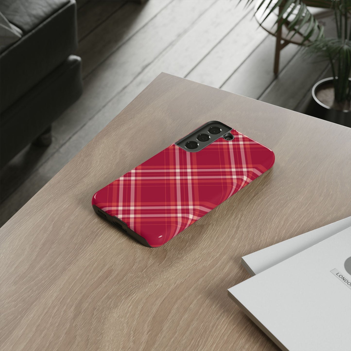 Crimson Crosshatch Samsung Galaxy Case - BOGO Cases