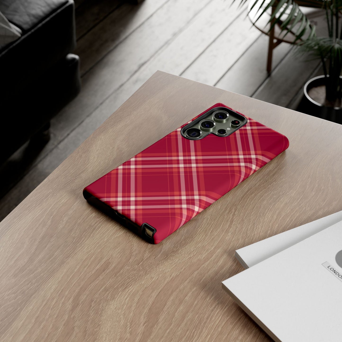 Crimson Crosshatch Samsung Galaxy Case - BOGO Cases