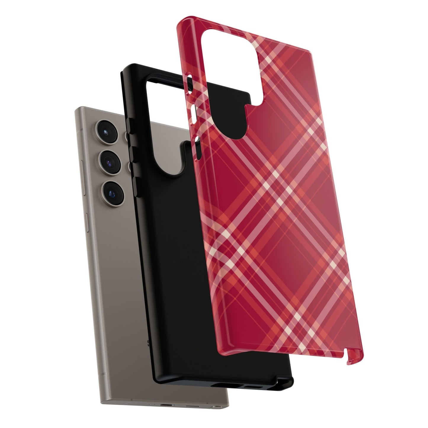 Crimson Crosshatch Samsung Galaxy Case - BOGO Cases