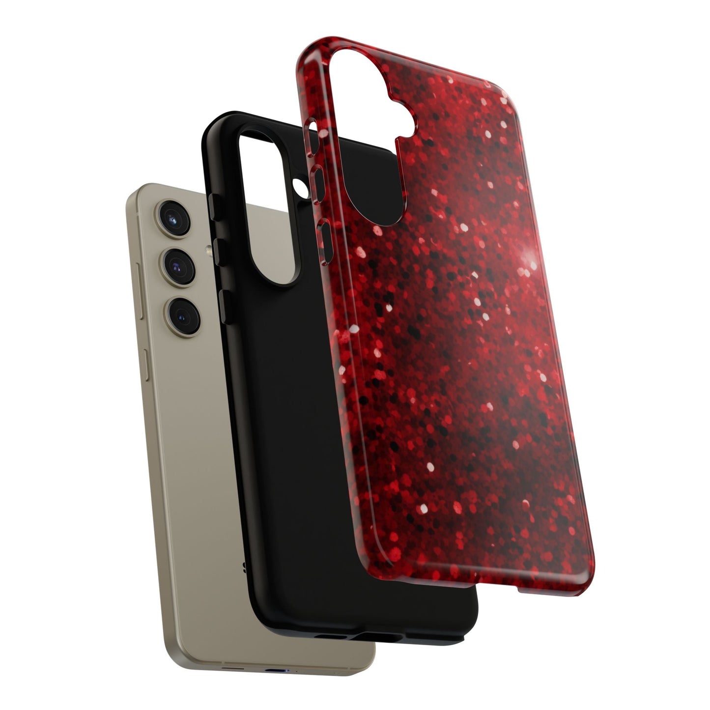 Crimson Glow Glitter - Samsung Galaxy Case - BOGO Cases