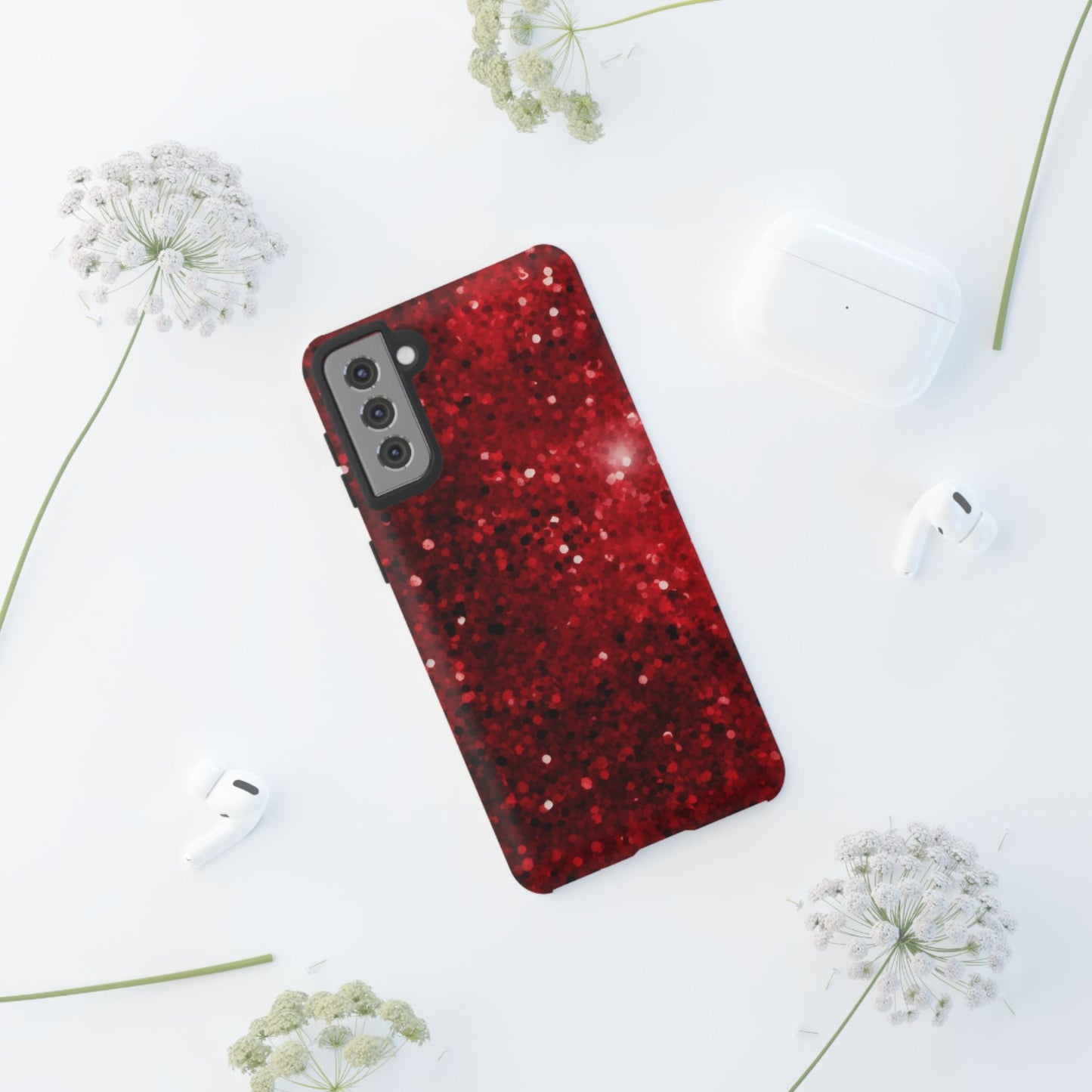 Crimson Glow Glitter - Samsung Galaxy Case - BOGO Cases
