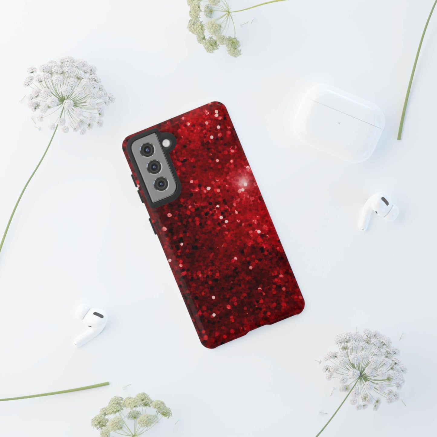 Crimson Glow Glitter - Samsung Galaxy Case - BOGO Cases