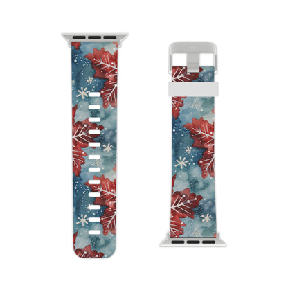 Crimson Snowflake Charm Apple Watch Band - BOGO Cases