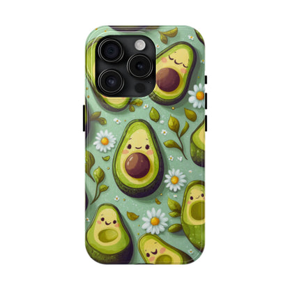 Cute Avocado iPhone Case – Adorable Kawaii Avocados with Daisies, Shock - Resistant - BOGO Cases